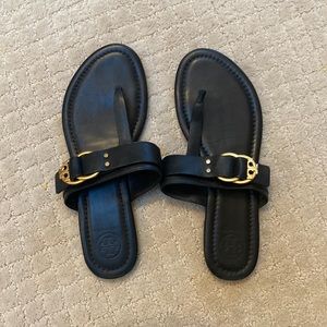 Tory Burch sandals- black leather size 7